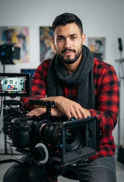 Creator with cinema camera
